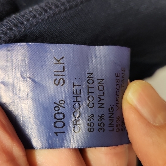 BELLAMBRA 100% pure silk NWT women's size large navy - Picture 5 of 8